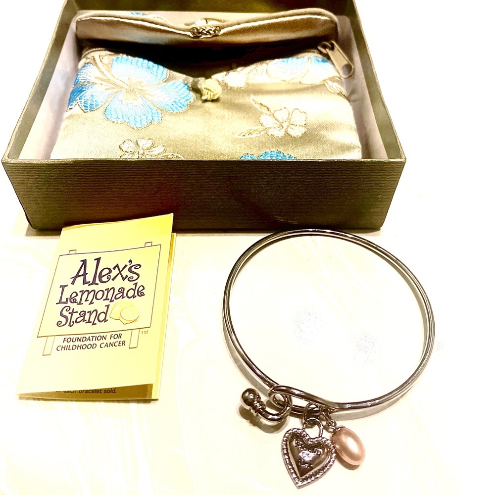 Honora Genuine Pearl Bangle Bracelet “Friend Of Alex” Stainless Steel New In Box